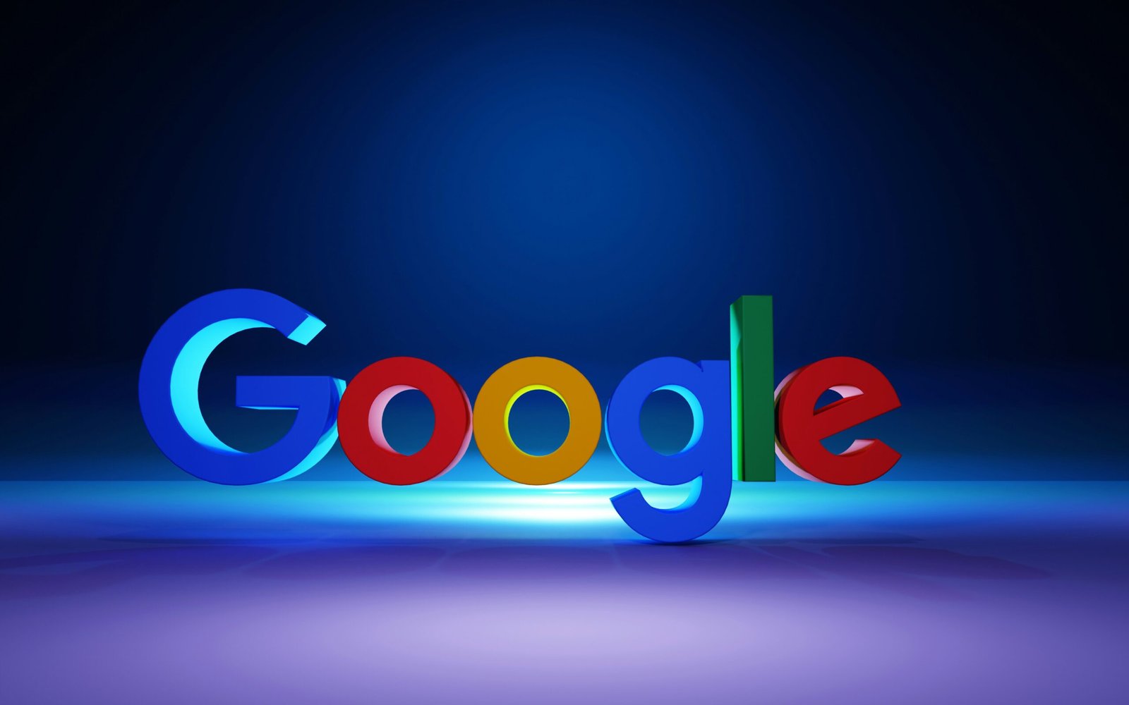 Logo coloré de Google sur fond bleu