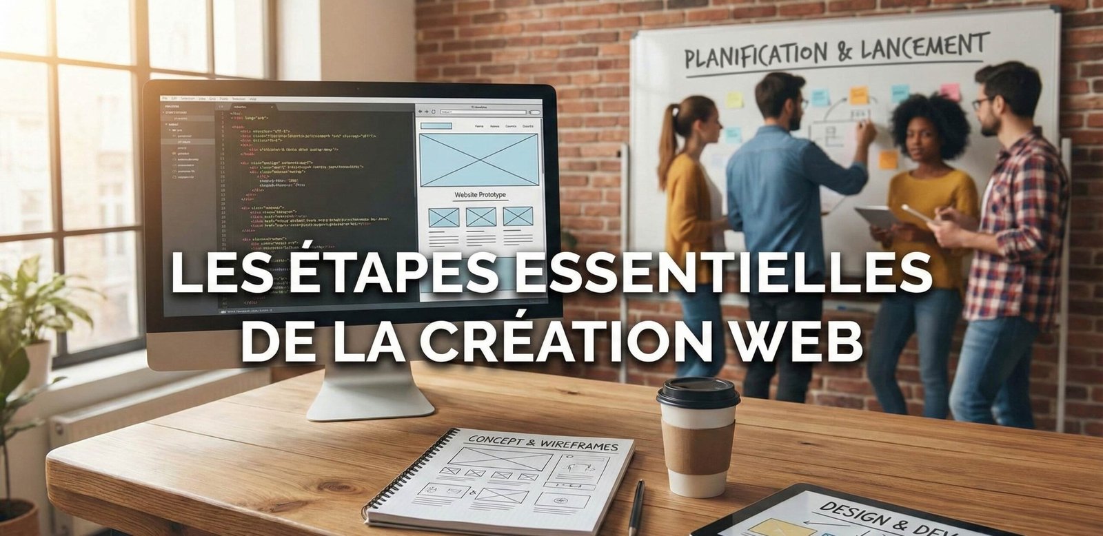 Équipe planifiant un projet de création web