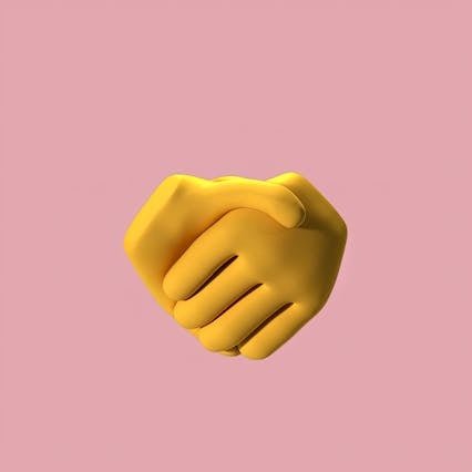 Poign&eacute;e de main emoji sur fond rose
