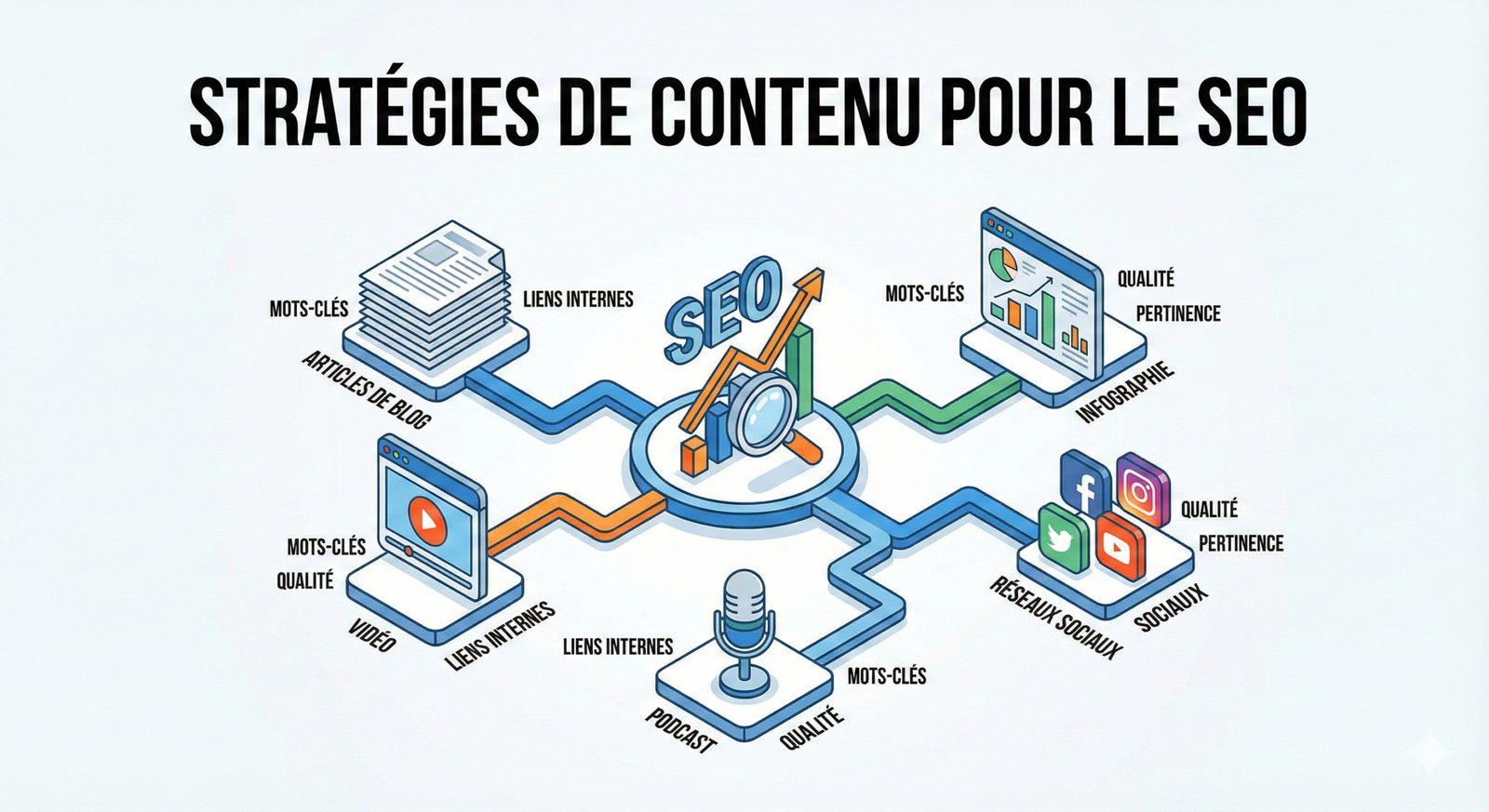 Illustration des stratégies de contenu pour le SEO